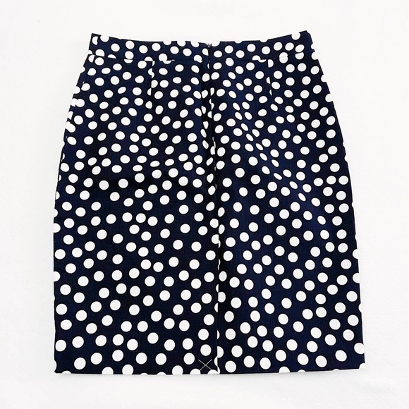 J. Crew Polka Dot Pencil Skirt 100% Cotton MINT SZ0 - Picture 4 of 8